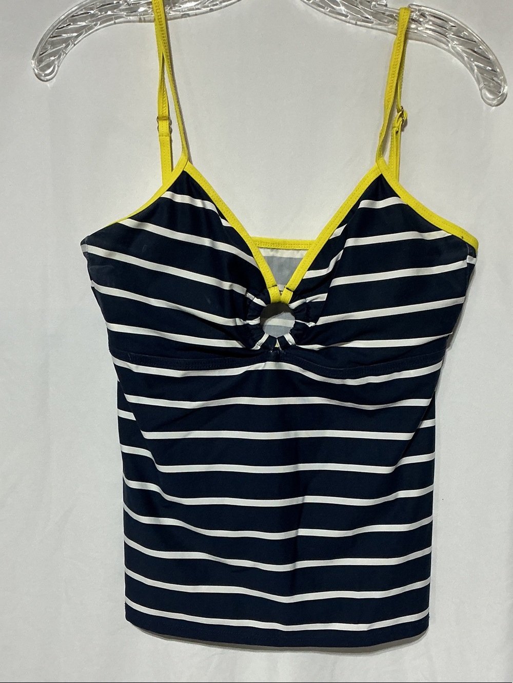 Nautica Navy & White Stripes Swim Top Sz 12